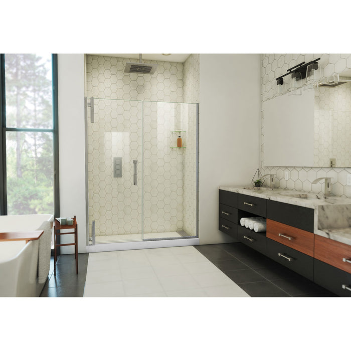 DreamLine SDAD56W720VXX04 Ascend 56-57"W x 72"H Frameless Pivot Shower Door in Brushed Nickel