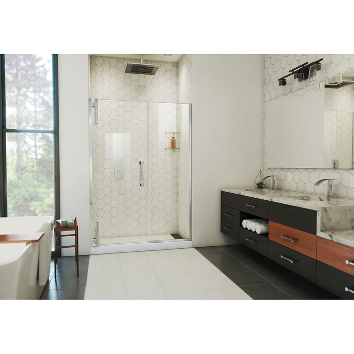 DreamLine SDAD545720VXX01 Ascend 54 1/2-55 1/2"W x 72"H Frameless Pivot Shower Door in Chrome