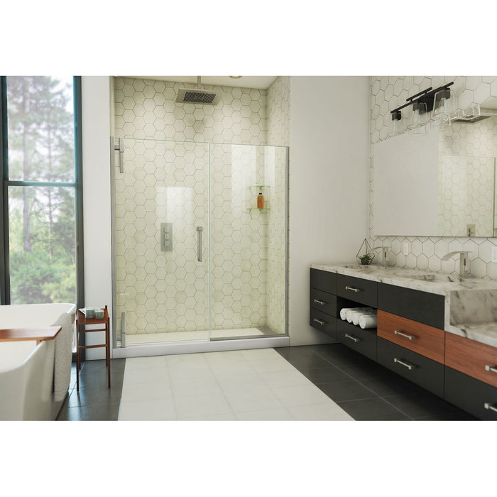 DreamLine SDAD62W720VXX04 Ascend 62-63"W x 72"H Frameless Pivot Shower Door in Brushed Nickel