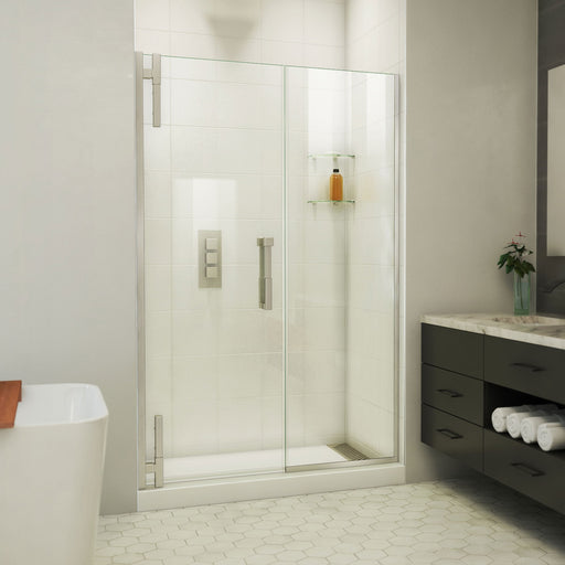 DreamLine SDAD485720VXX04 Ascend Frameless Pivot Shower Door in Brushed Nickel