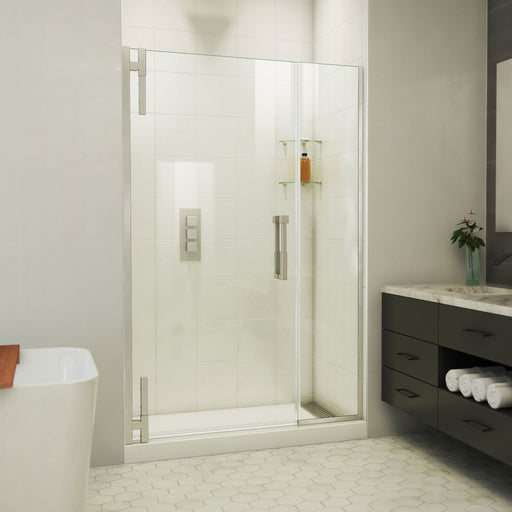 DreamLine SDAD485721VXX04 Ascend Frameless Pivot Shower Door in Brushed Nickel