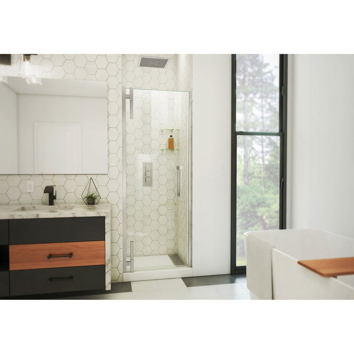 DreamLine SDAD27D720VXX04 Ascend 27 1/4-28"W x 72"H Frameless Pivot Shower Door in Brushed Nickel