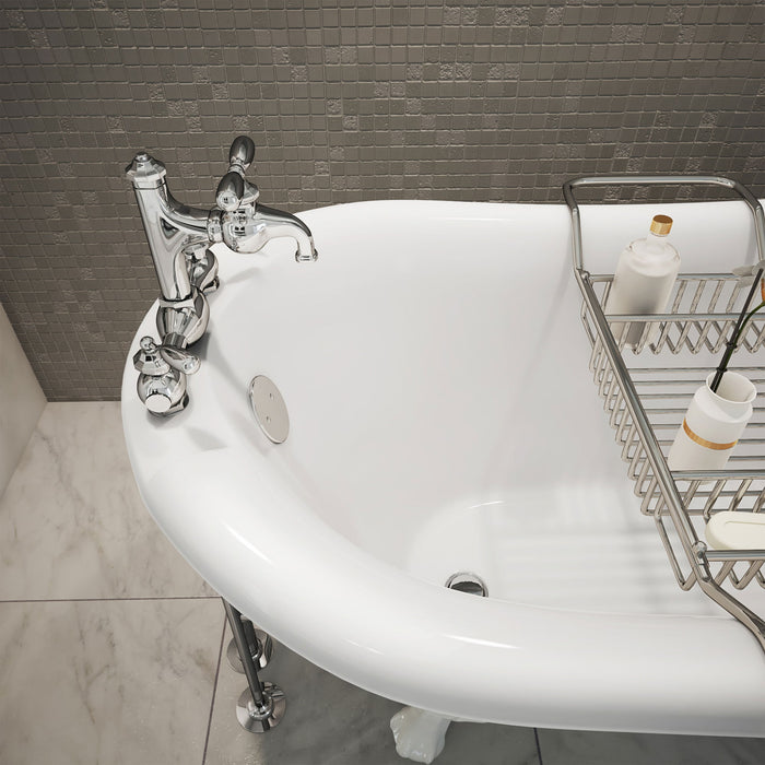 DreamLine BTAC6228FFXXF00 Atlantic 61" L x 28"H Acrylic Freestanding Bathtub with White Finish
