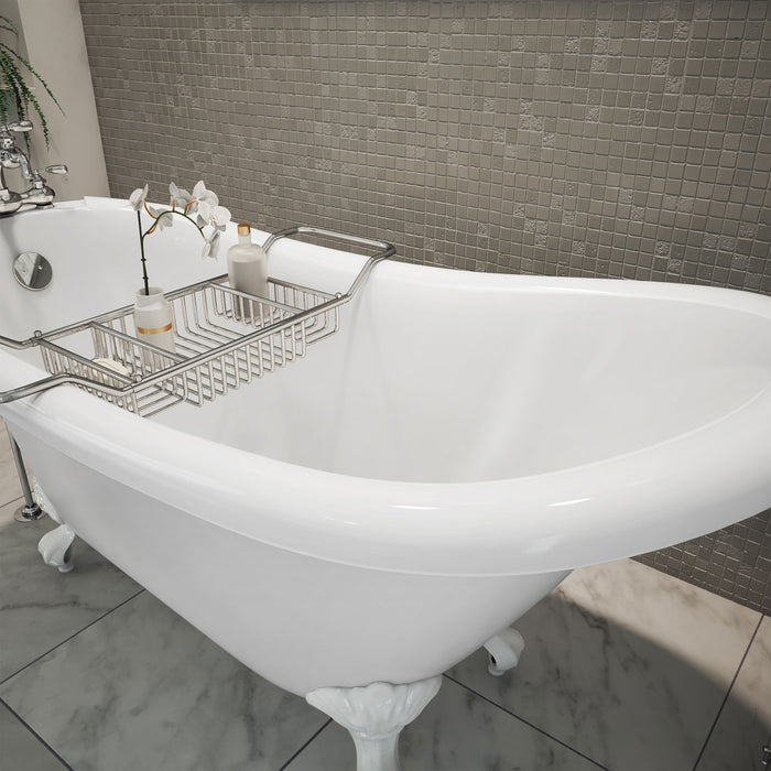 DreamLine BTAC6228FFXXF00 Atlantic 61" L x 28"H Acrylic Freestanding Bathtub with White Finish