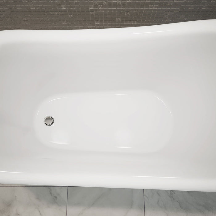 DreamLine BTAC6228FFXXF01 Atlantic 61" L x 28"H Acrylic Freestanding Bathtub with Chrome Finish