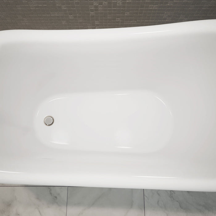 DreamLine BTAC6228FFXXF04 Atlantic 61" L x 28"H Acrylic Freestanding Bathtub with Brushed Nickel Finish