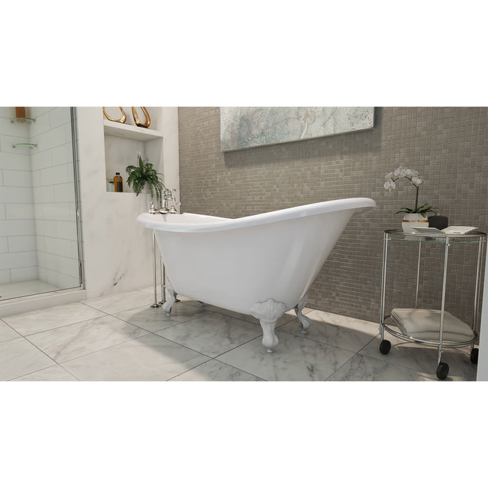 DreamLine BTAC6228FFXXF00 Atlantic 61" L x 28"H Acrylic Freestanding Bathtub with White Finish