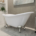 DreamLine BTAC6228FFXXF01 Atlantic 61" x 28" Acrylic Freestanding Bathtub with Chrome Finish