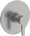 Duravit C.1 brushed nickel shower trim with round plate and lever handle