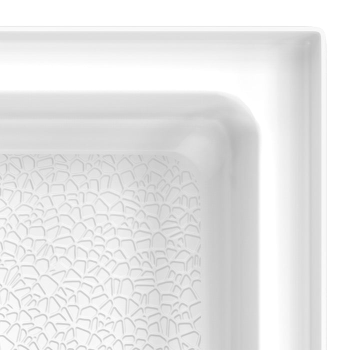 DreamLine BWDS42421MC0001 DreamStone 42"D x 42"W Shower Base and Wall Kit in White Modern Subway Pattern