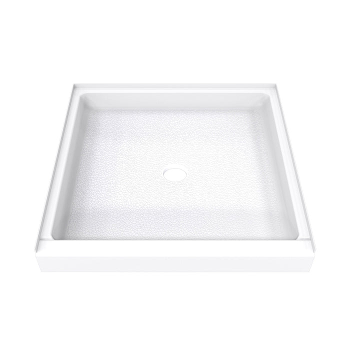 DreamLine BWDS42421MC0001 DreamStone 42"D x 42"W Shower Base and Wall Kit in White Modern Subway Pattern