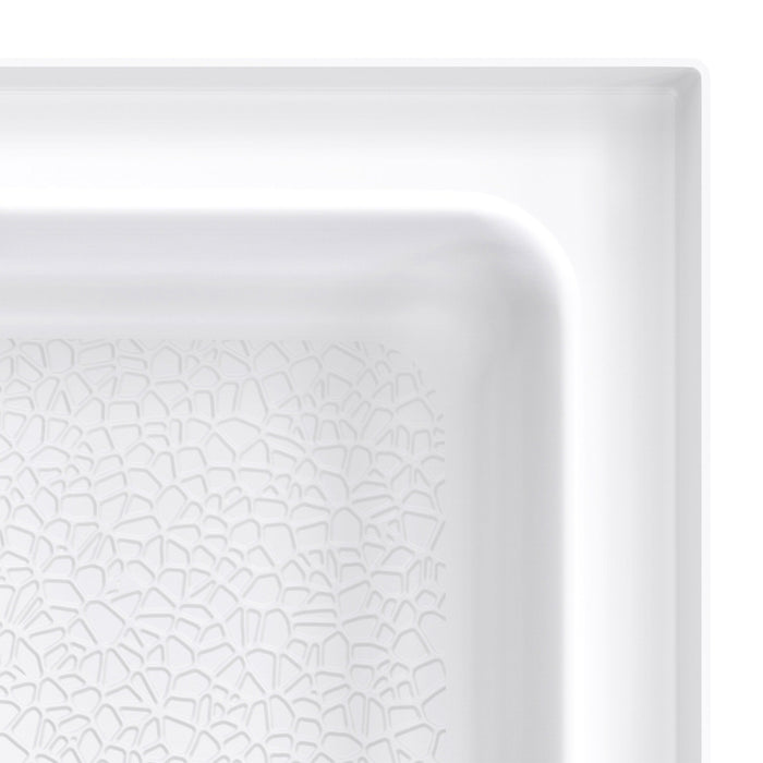 DreamLine BWDS54341TC0001 DreamStone 34"D x 54"W Shower Base and Wall Kit in White Traditional Subway Pattern