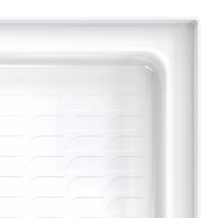 DreamLine B1DS6030LTR0001 DreamStone 30"D x 60"W x 4 3/16"H Right Drain Single Threshold Shower Base in White