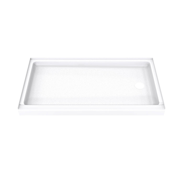 DreamLine BWDS6032SMR0001 DreamStone 32"D x 60"W Shower Base and Wall Kit in White Modern Subway Pattern