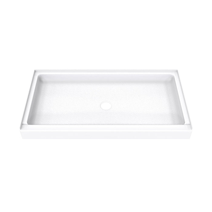 DreamLine BWDS60321MC0001 DreamStone 32"D x 60"W Shower Base and Wall Kit in White Modern Subway Pattern