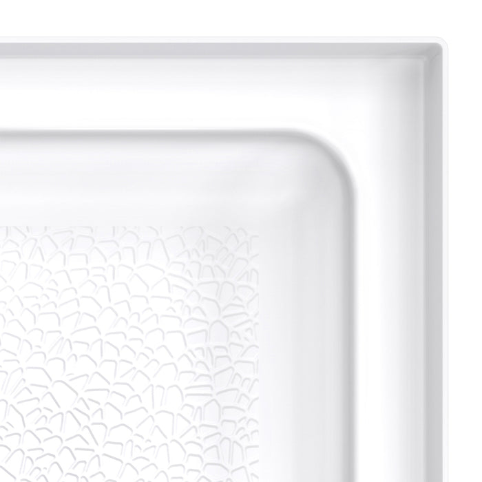 DreamLine BWDS60341TC0001 DreamStone 34"D x 60"W Shower Base and Wall Kit in White Traditional Subway Pattern