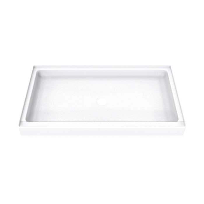 DreamLine BWDS60341TC0001 DreamStone 34"D x 60"W Shower Base and Wall Kit in White Traditional Subway Pattern