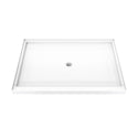 DreamLine B1DS6042XXC0001 DreamStone Center Drain Single Threshold Shower Base in White