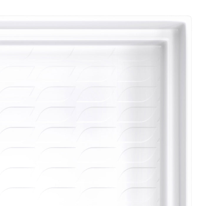 DreamLine B1DS6234TDF0001 DreamStone 33"D x 62"W x 3 1/2"H Front Drain Single Threshold Shower Base in White