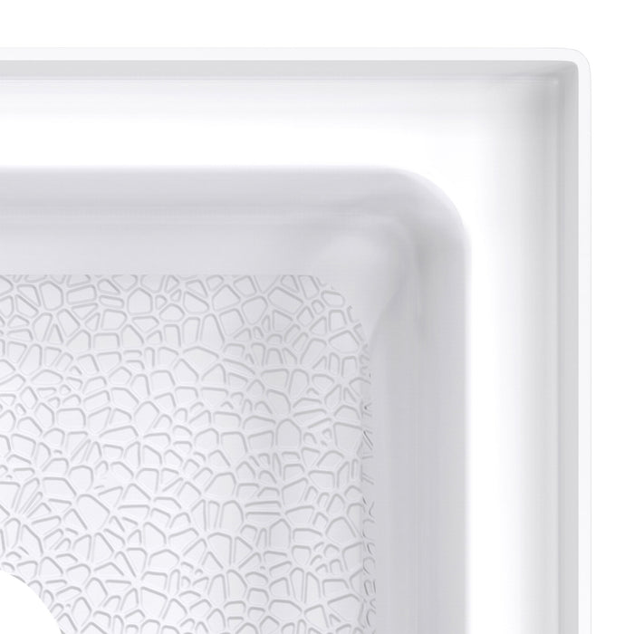 DreamLine B3DS3636XXC0001 DreamStone 36"D x 36"W x 5 1/2"H Corner Drain Neo-Angle Shower Base in White
