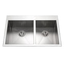 Houzer BCD-3322 Bellus 33" Stainless Steel Drop-in Topmount 1-Hole 60/40 Double Bowl Kitchen Sink