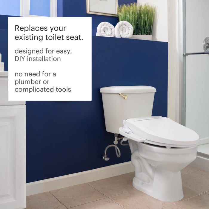 Brondell BL67-RW Swash Select Sidearm Bidet Seat, Round White