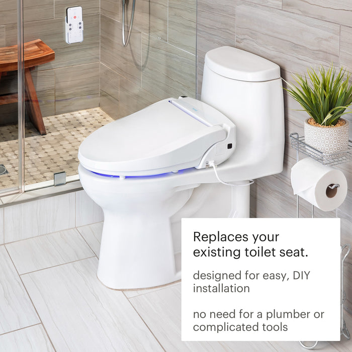 Brondell BL97-RW Swash Select Remote Controlled Bidet Seat, Round White