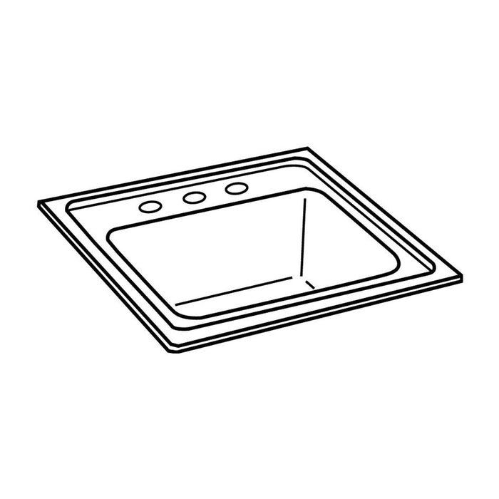 Elkay BLR15603 15" x 15" Stainless Steel 3-Hole Single-Bowl Drop-In Bar/Prep Sink in Lustrous Satin