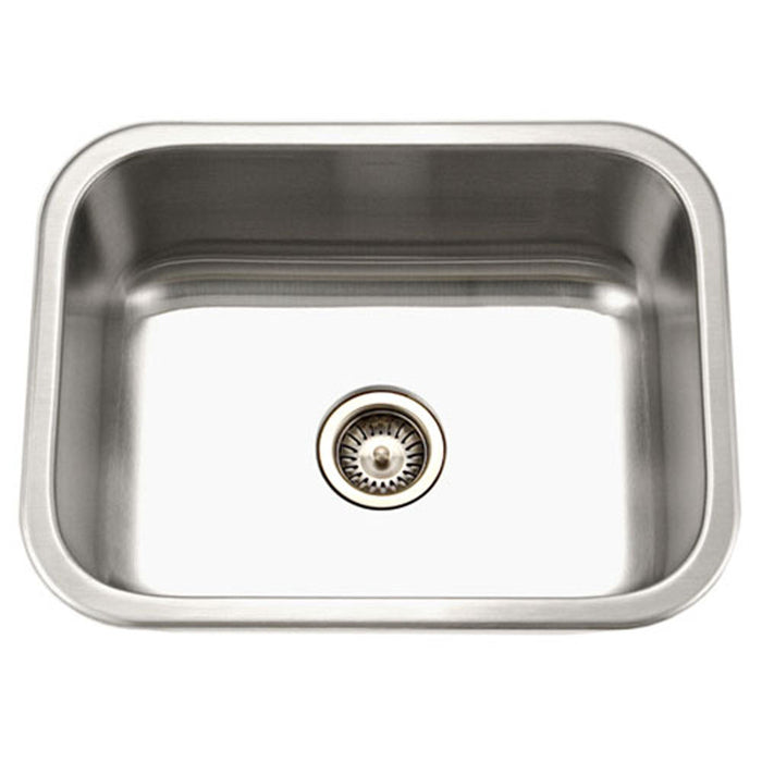 Houzer BSS-2309 Belleo 23" Stainless Steel Drop-in Topmount Single Bowl Kitchen Sink with Strainer & Grid