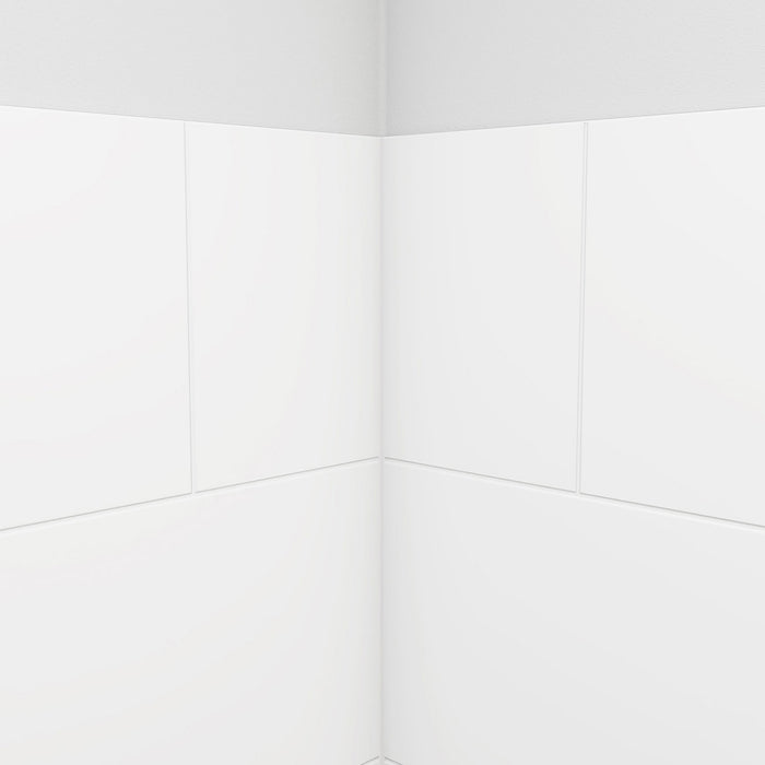 DreamLine BWDS36362TC0001 DreamStone 36"D x 36"W Shower Base and Wall Kit in White Traditional Subway Pattern