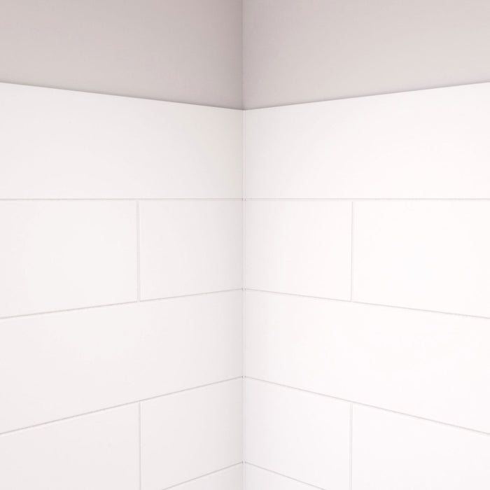 DreamLine BWDS36363MC0001 DreamStone 36"D x 36"W Shower Base and Wall Kit in White Modern Subway Pattern