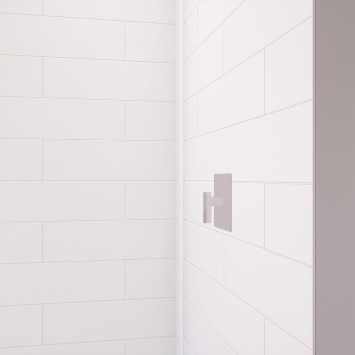 DreamLine BWDS36363MC0001 DreamStone 36"D x 36"W Shower Base and Wall Kit in White Modern Subway Pattern