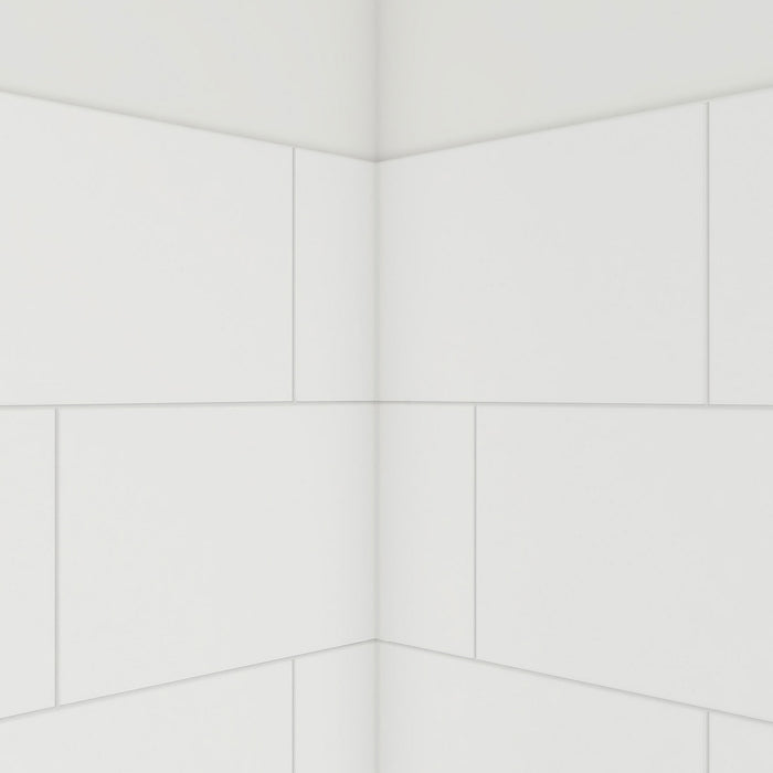 DreamLine BWDS60341TC0001 DreamStone 34"D x 60"W Shower Base and Wall Kit in White Traditional Subway Pattern