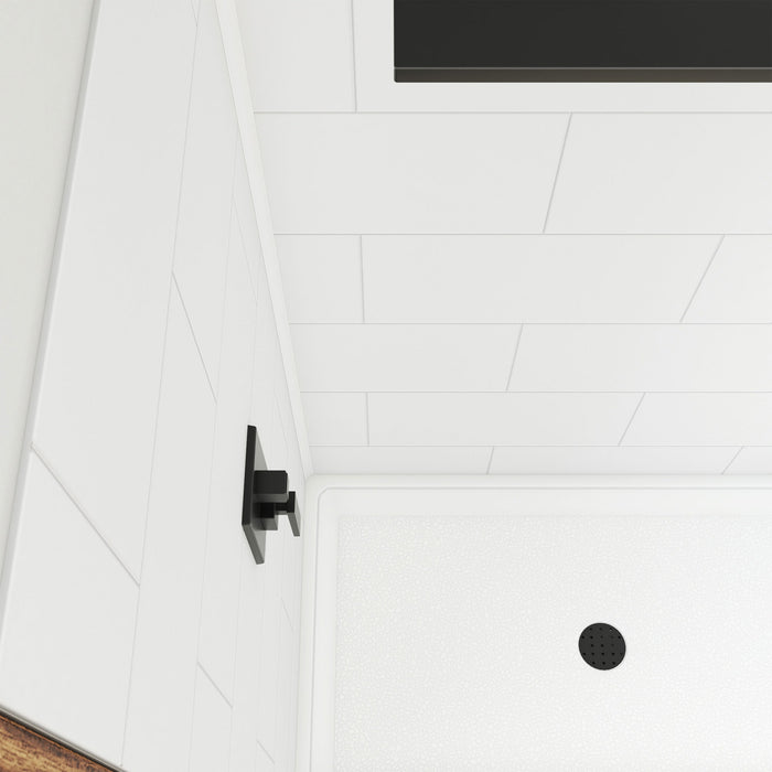 DreamLine BWDS60341TC0001 DreamStone 34"D x 60"W Shower Base and Wall Kit in White Traditional Subway Pattern