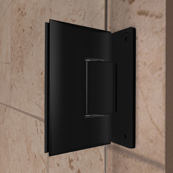 DreamLine SHEN-2428303630-09 Unidoor Plus 58"W x 30 3/8"D x 72"H Frameless Hinged Shower Enclosure in Satin Black