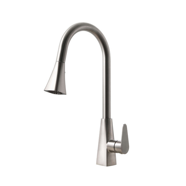 Houzer CAT-172-BN Catori Series Brushed Nickel Single Handle Pull-Out Kitchen Faucet