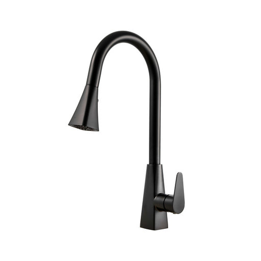 Houzer CAT-172-MB Catori Series Matte Black Single Handle Pull-Out Kitchen Faucet