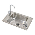 Elkay CDKR2517C Stainless Steel 2-Hole Single-Bowl Drop-In Sink Kit
