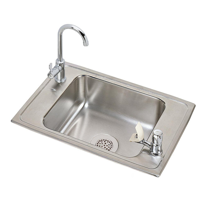 Elkay CDKR2517VRC Stainless Steel 2-Hole Single-Bowl Drop-In Sink Kit