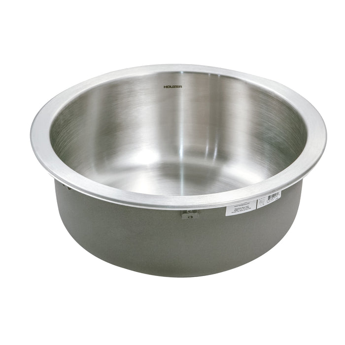 Houzer CF-1830-1 Club 18" Stainless Steel Undermount Single Round Bowl Bar Sink with Strainer