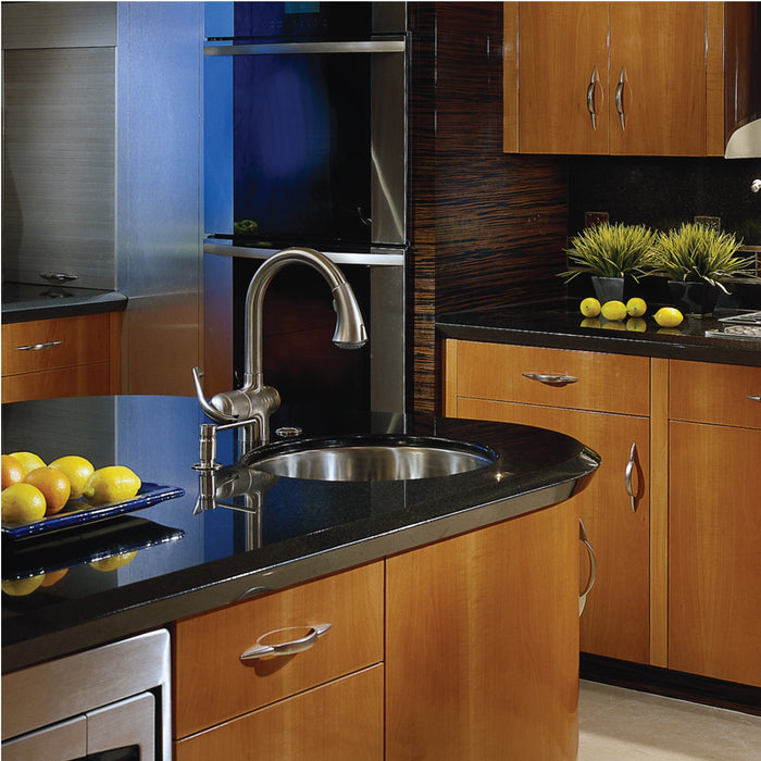 Houzer CF-1830-1 Club 18" Stainless Steel Undermount Single Round Bowl Bar Sink with Strainer