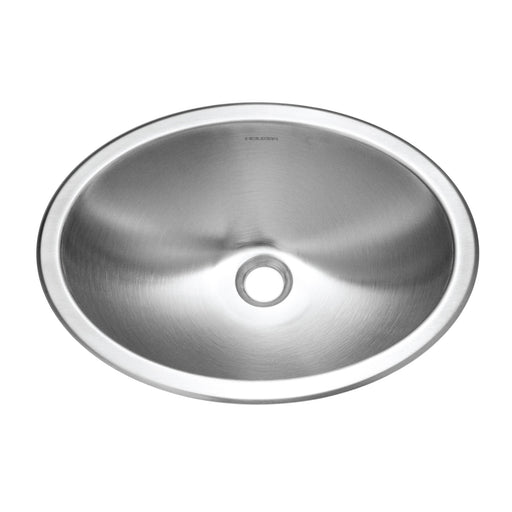 Houzer CH-1800-1 Opus 18" Stainless Steel Undermount Oval Bowl Bathroom Sink without Overflow