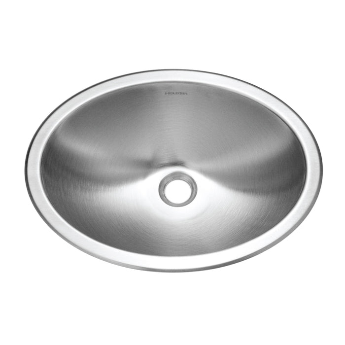 Houzer CHT-1800-1 Opus 18" Stainless Steel Drop-in Oval Bathroom Sink without Overflow