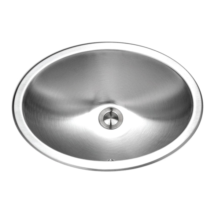 Houzer CHTO-1800-1 Opus 18" Stainless Steel Drop-in Oval Bowl Bathroom Sink