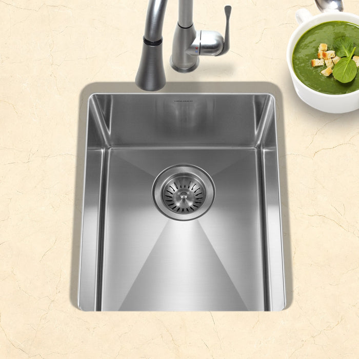 Houzer CNB-1200 Savior 12" Stainless Steel Undermount Kitchen Bar Sink with Strainer & Grid