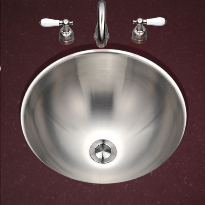 Houzer CR-1620-1 Opus 16" Stainless Steel Undermount Round Bathroom Sink without Overflow