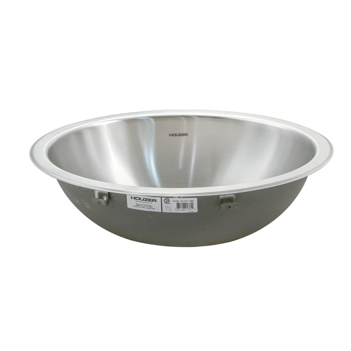 Houzer CRTO-1620-1 Opus 16" Stainless Steel Drop-in Topmount Bathroom Sink with Overflow Drain Assembly
