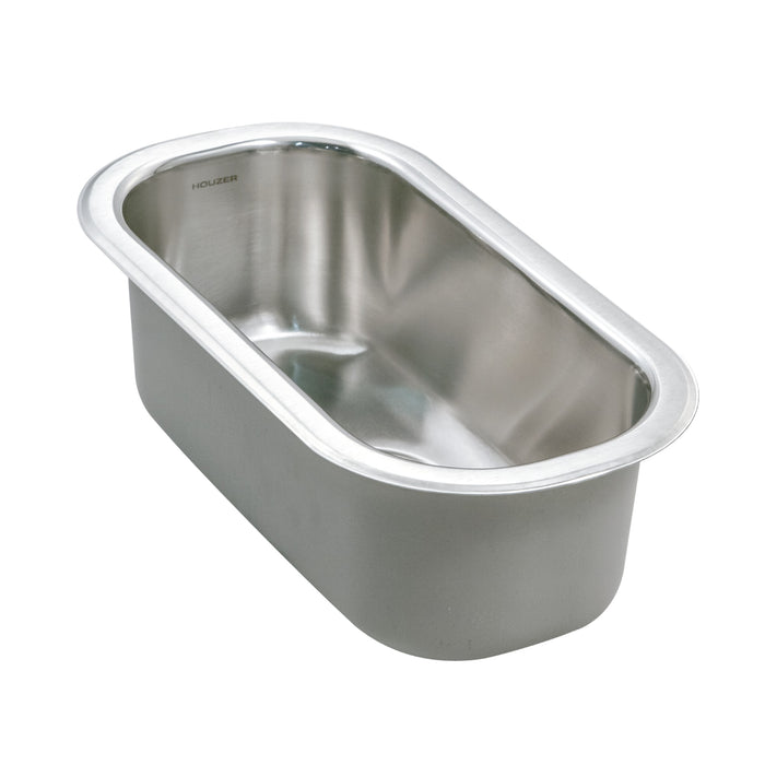 Houzer CS-1105-1 Club 10" Stainless Steel Undermount Compact Single Bowl Bar Sink with Strainer