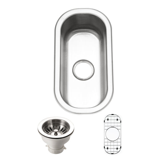 Houzer CS-1105-C Club 10" Stainless Steel Undermount Compact Bar and Prep Sink