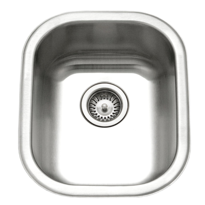 Houzer CS-1407-1 Club 14" Stainless Steel Undermount Medium Bar and Prep Sink